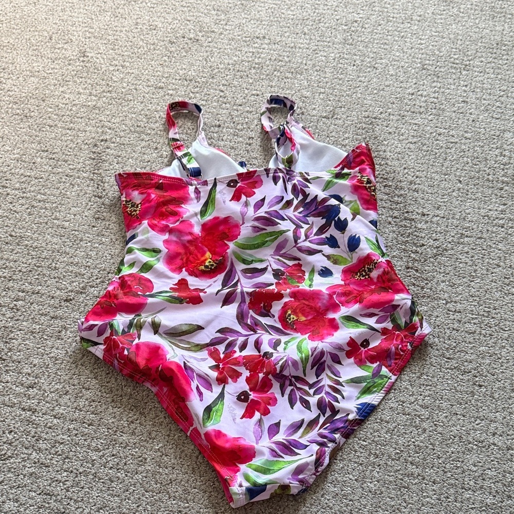 Nicole Miller Floral One-Piece Swimsuit in Pink & Green never worn - Picture 5 of 5
